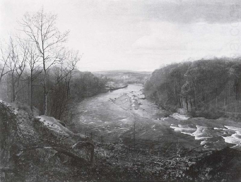 The Wharfe above Bolton Woods,with Barden Tower in the Distance, Atkinson Grimshaw
